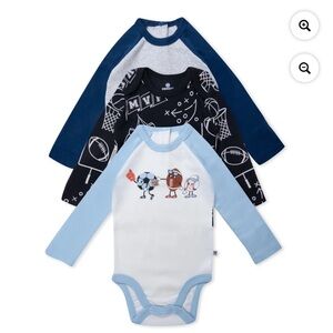 New Honest Baby Clothing Organic Cotton Long Sleeve 3Pc Bodysuit Set newborn